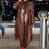 Camila Mendes Leather Coat