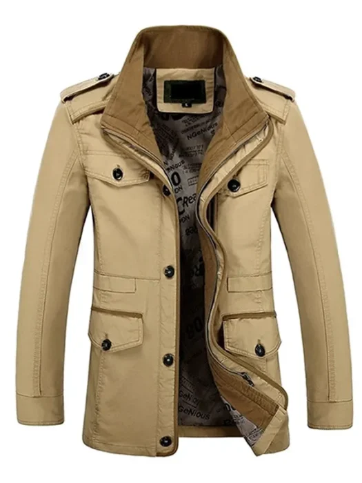 Classic Khaki Winter Military Coat