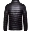 Classic Mens Puffer Leather Jacket Back