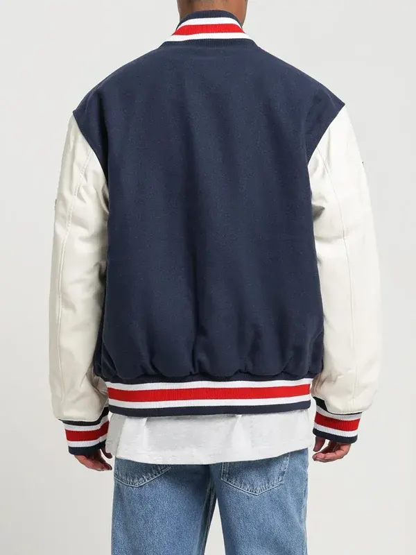 College Relaxed Baseball Jacket Back