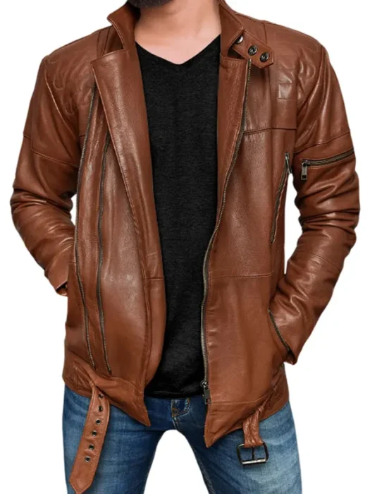 Cruiser Brown Biker Leather Jacket