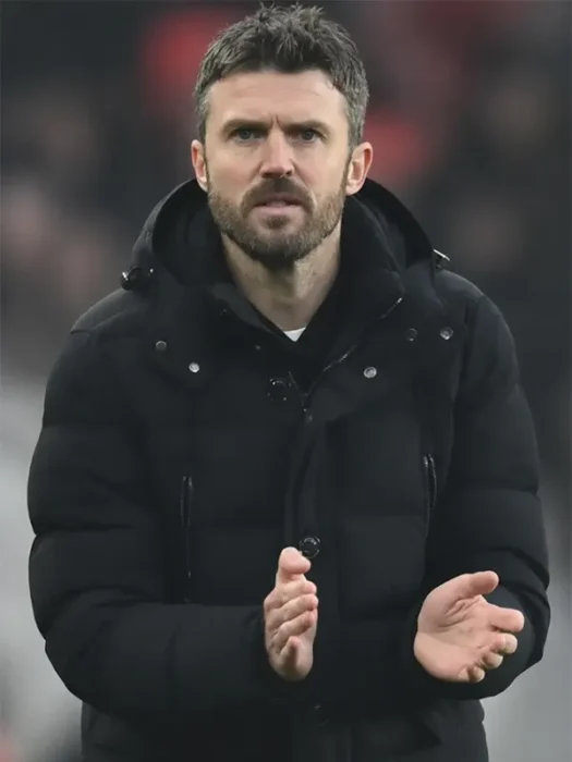 English Coach Michael Carrick Black Puffer Hooded Jacket