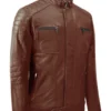 Firefly Moto Biker Tan Leather Jacket