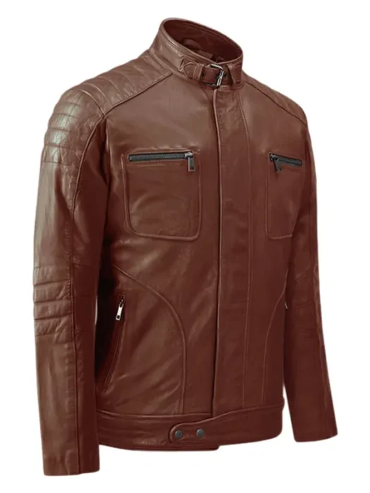 Firefly Moto Biker Tan Leather Jacket