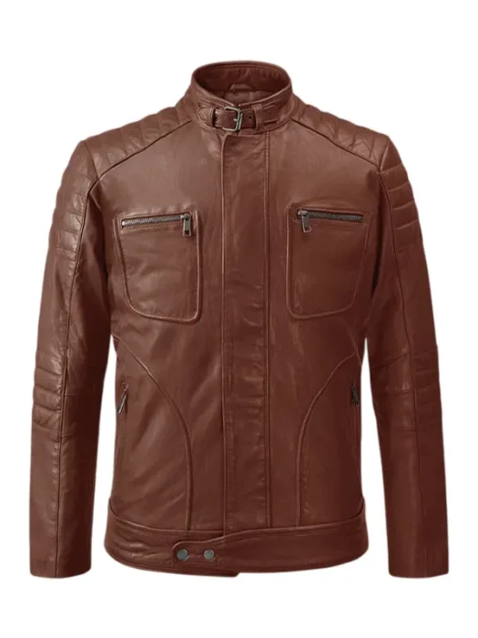 Firefly Moto Tan Biker Leather Jacket