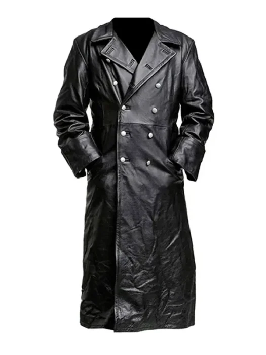 German Classic Officer War Black Trench Coat