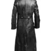 German Classic Officer War Black Trench Coat Back