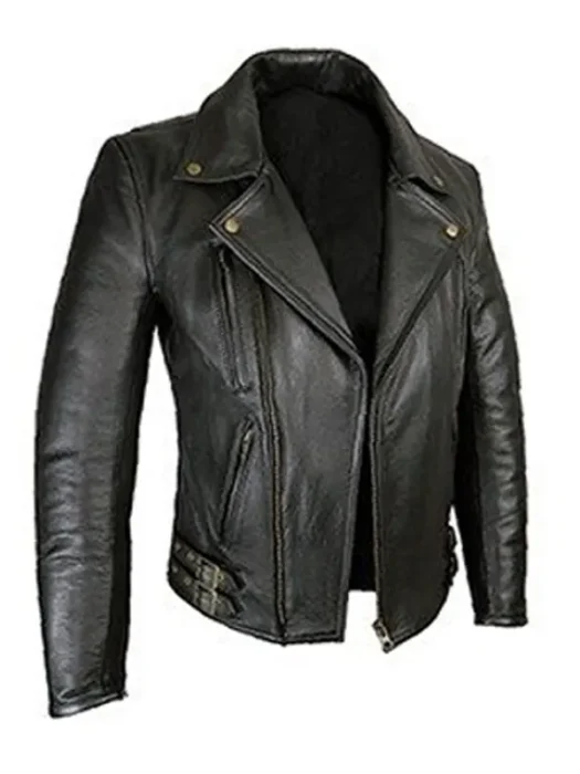 Men’s Biker Elite Patrol Black Leather Jacket