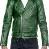 Mens Cafe Racer Vintage Green Brando Jacket