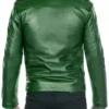 Mens Cafe Racer Vintage Green Brando Jacket Back