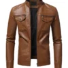 Mens Casual Brown Slim Fit Jacket