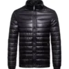 Mens Puffer Leather Jacket