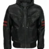 Mens Racing Biker Hooded Jacket