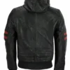 Mens Racing Biker Hooded Jacket Back