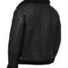 Mens Shearling Black Leather Jacket Back