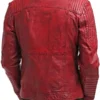 Men’s Sheepskin Leather Cafe Racer Biker Jacket Back