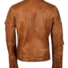 Mens Vintage Retro Biker Jacket Back