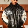 Nfl Oversized Raiders Black Bomber Jacket