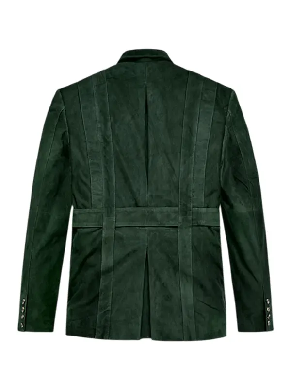 Safari Forest Suede Leather Blazer Back