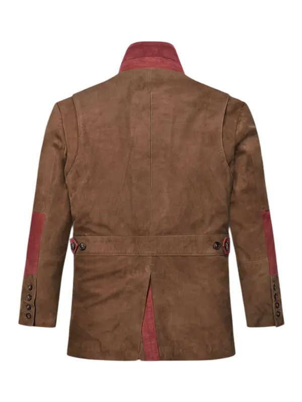 Safari Hickory Suede Leather Blazer Back