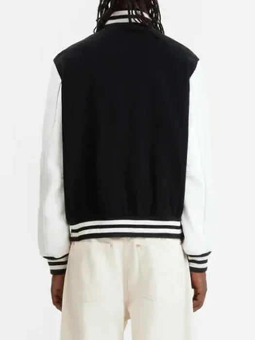 Tommy Hilfiger Leather Varsity Jacket Back