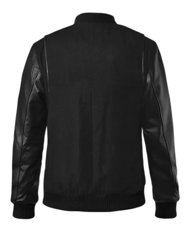 Varsity Noir Black Jacket Back