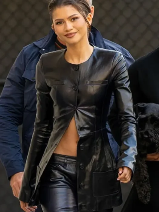 Zendaya Jimmy Kimmel Live Leather Jacket