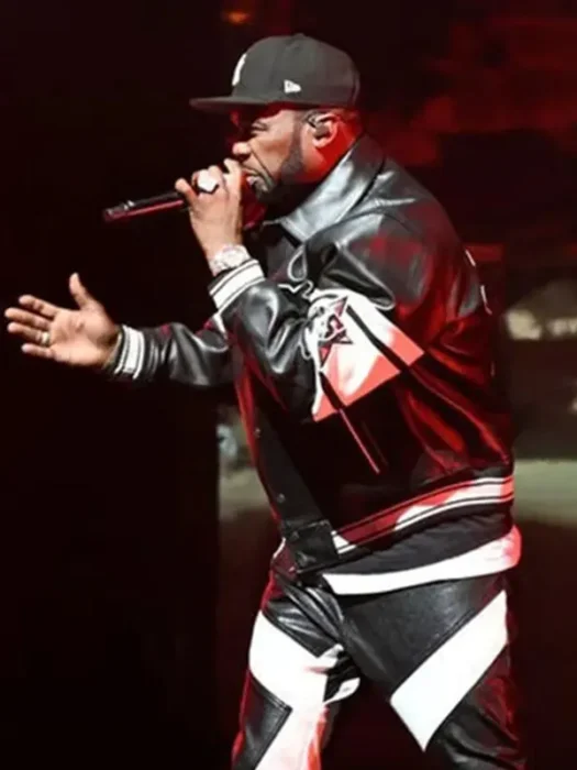 50 Cent The Final Lap Tour Black Leather Jacket