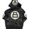 8 Ball David Puddy Black Bomber Leather Jacket Back