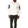 8 Ball White Hooded Leather Jacket