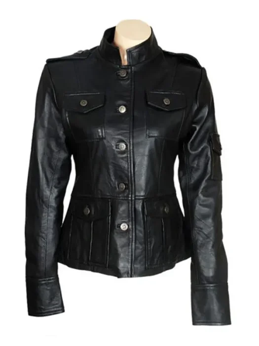ANNE HATHAWAY GET SMART BLACK LEATHER JACKET