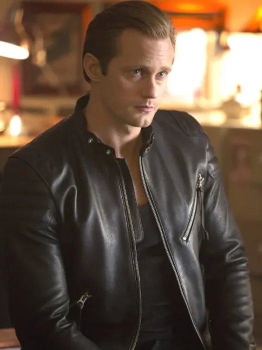 Alexander Skarsgard True Blood Black Leather Jacket