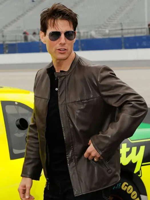 BROWN LEATHER TOM CRUISE JACKET