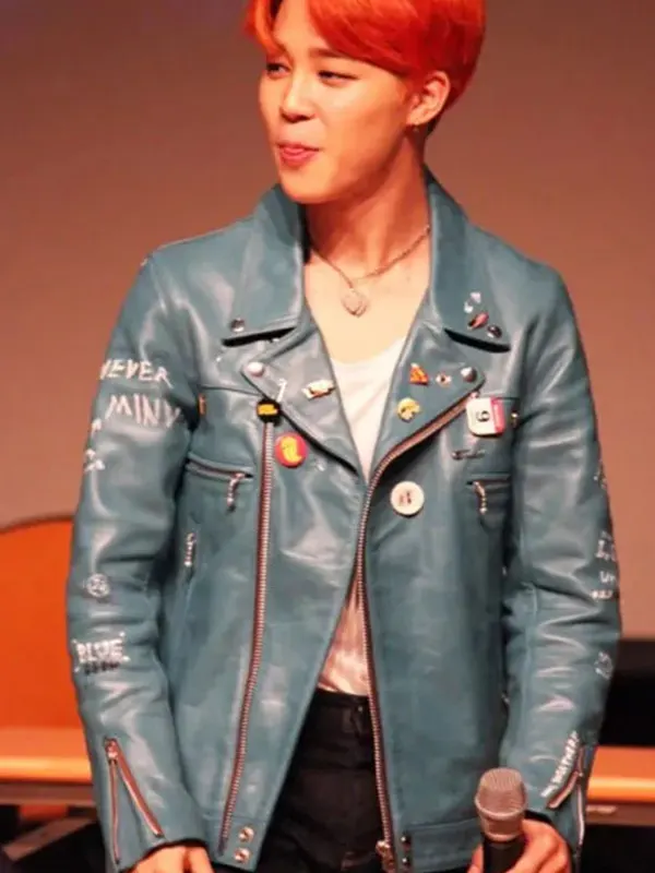 BTS Star Jimin Biker Leather Jacket