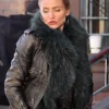 CAMERON DIAZ ANNIE BLACK LEATHER JACKET