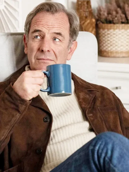 Robson Green Channel 5 The Game Suede Leather Jacket