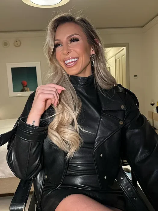 Charlotte Flair Black Leather Jacket