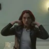DUA LIPA TRAINING SEASON BLACK LEATHER BLAZER