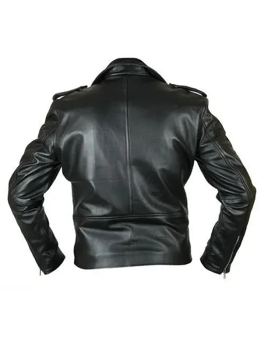David Beckham Biker Leather Jacket Back