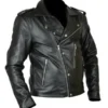 David Beckham Black Biker Leather Jacket