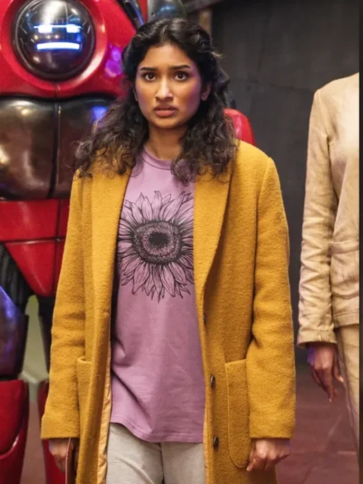 Doctor Who S15 Varada Sethu Yellow Coat