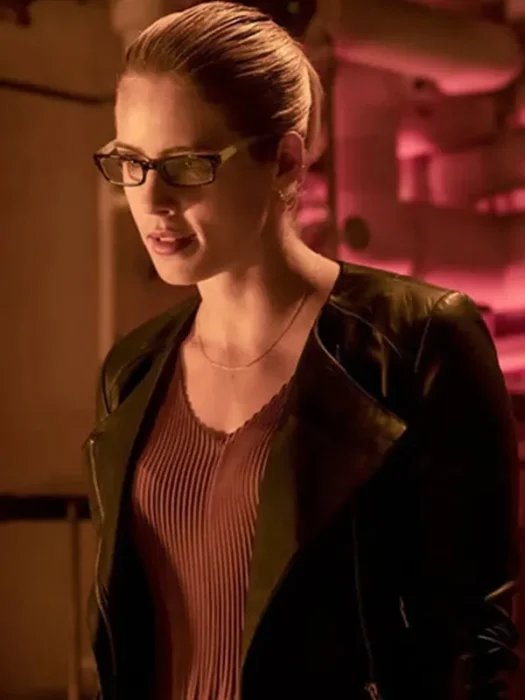 EMILY BETT RICKARDS ARROW BLACK LEATHER JACKET