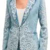 Found S02 Shanola Hampton Denim Blazer