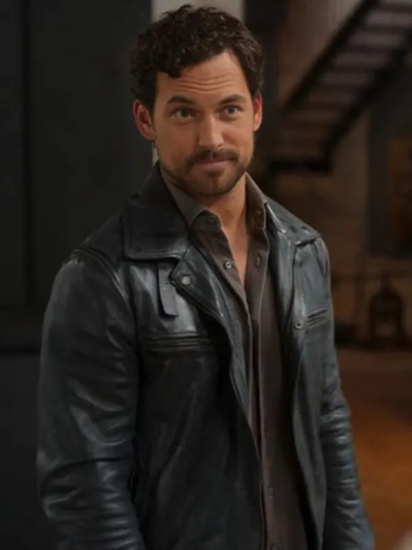 Giacomo Gianniotti Deceitful Love 2024 Black Leather Jacket