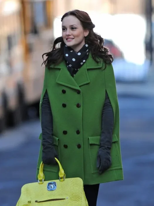 Gossip Girl Blair Waldorf Cape Green Coat