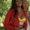 Grown-Ish Justine Skye Red Biker Leather Jacket
