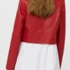 Grown-Ish Justine Skye Red Biker Leather Jacket Back