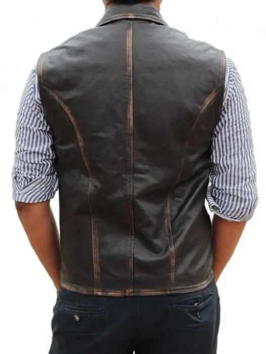 Hell on Wheels Cullen Bohannon (Anson Mount) Leather Vest Back