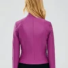 Karina Pink Leather Jacket Back