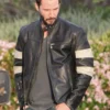 Keanu Reeves Cafe Racer Black Leather Jacket